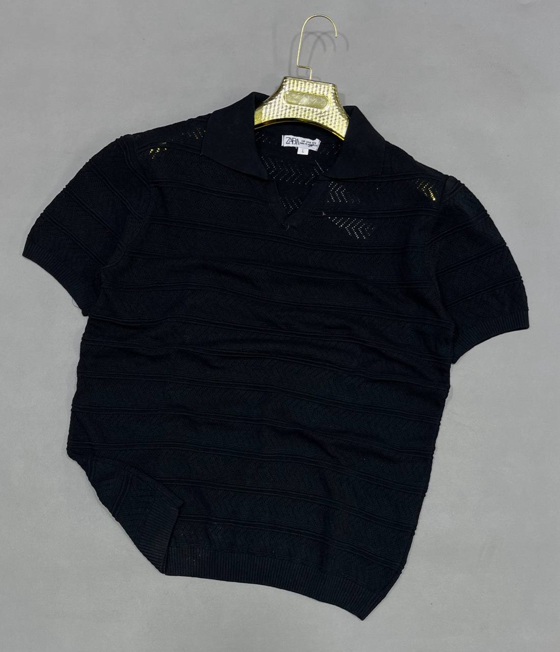 Polo Homme en Maille Texturée – Manches Courtes, Léger, Coupe Classique