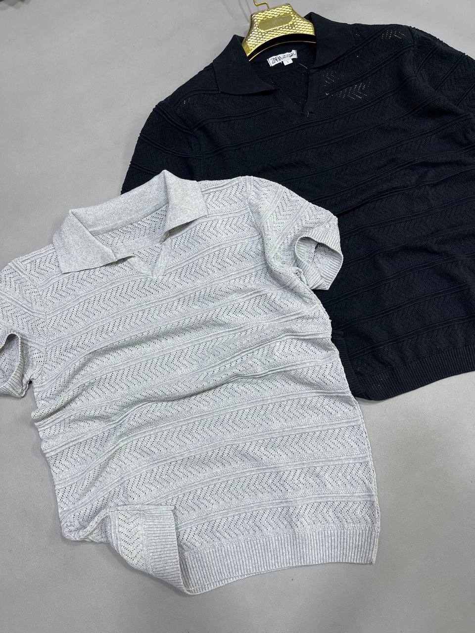 Polo Homme en Maille Texturée – Manches Courtes, Léger, Coupe Classique