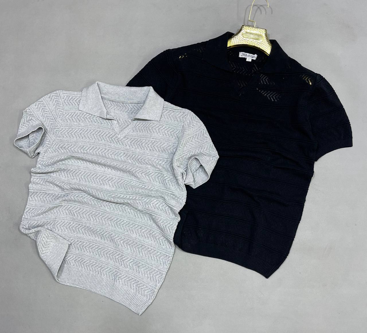 Polo Homme en Maille Texturée – Manches Courtes, Léger, Coupe Classique